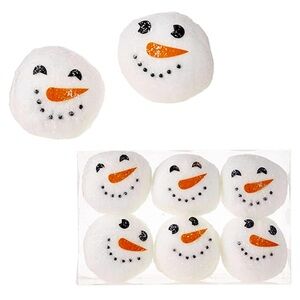 RAZ Imports Snowman Snowball Ornaments, 3.5 inches, Set of 6